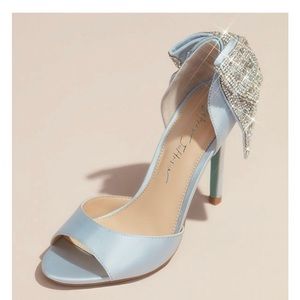 Brand new Betsey Johnson Blue x David’s Bridal wedding collection satin heels